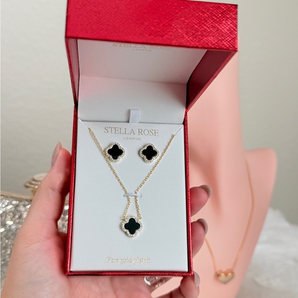 Chic Gold Plated and Black Enamel SET - Picture 4 of 7